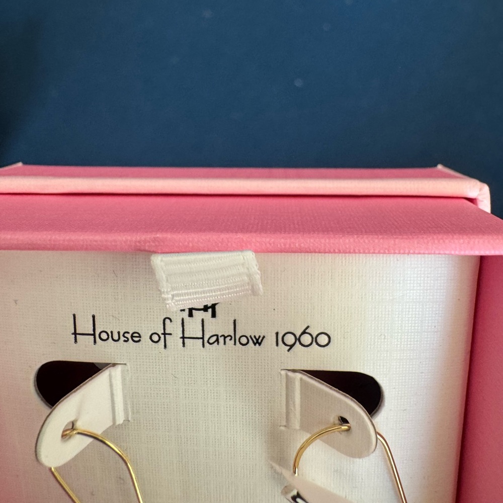 House of Harlow 1960  14Karat Gold Plated Heart Earrings - Picture 7 of 8